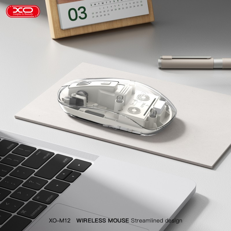 Мышка XO M12 Wireless Transparent/White (M12 White)