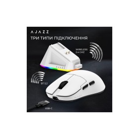 Мышка Ajazz AJ159P MC Wireless/Bluetooth/USB Charging Dock White (AJ159P-MC-W)