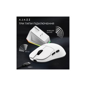 Мышка Ajazz AJ159PRO Wireless/Bluetooth/USB Charging Dock White (AJ159-PRO-W)