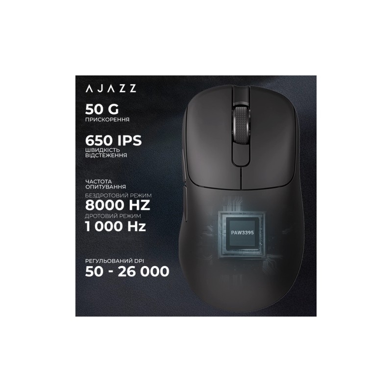 Мышка Ajazz AJ179PRO Wireless/Bluetooth/USB Charging Dock Black (AJ179-PRO-B)