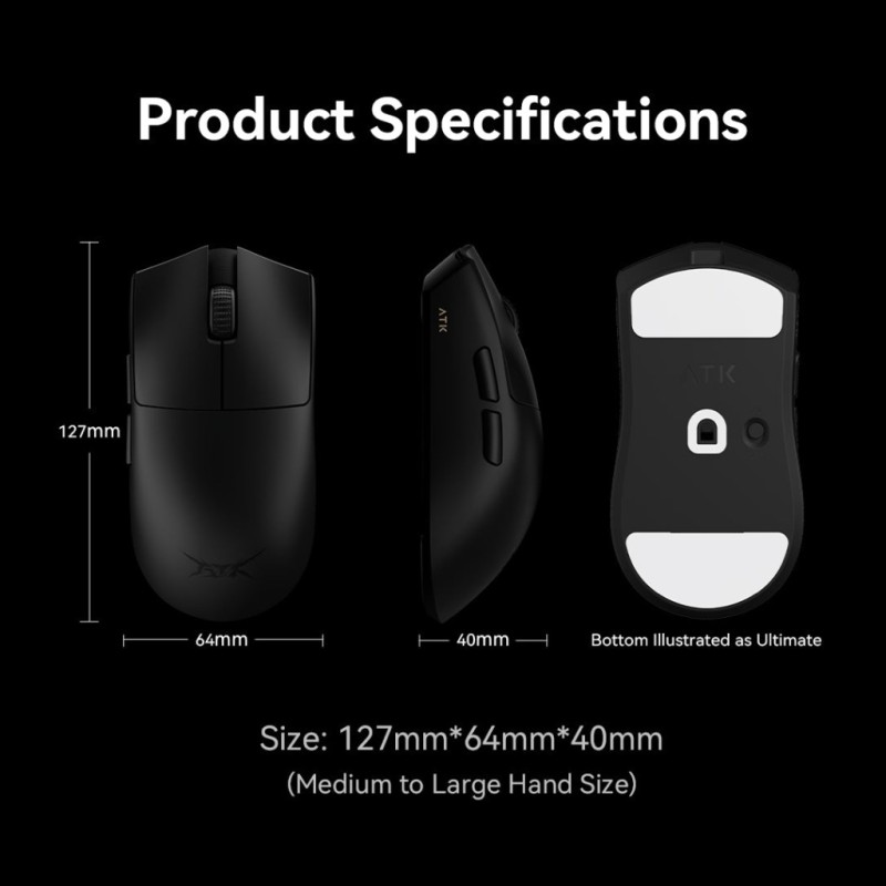 Мишка ATK Blazing Sky X1 Ultimate Wireless/USB Black (ATK-X1-ULTI-BLK)