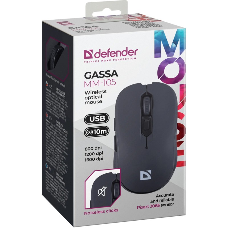 Мышка Defender Gassa MM-105 Wireless Black (52105)
