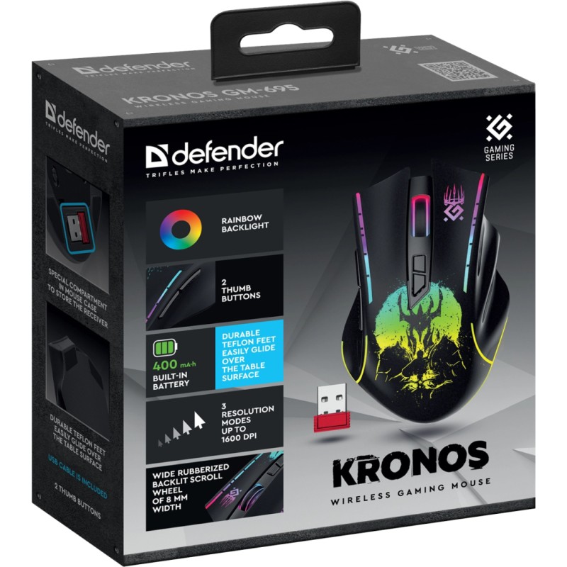 Мышка Defender Kronos GM-695 Wireless Black (52695)