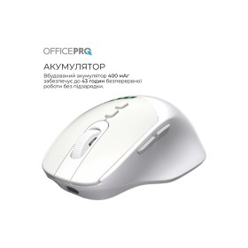 Мышка OfficePro M520W Wireless/Bluetooth White (M520W)