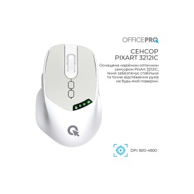 Мышка OfficePro M520W Wireless/Bluetooth White (M520W)