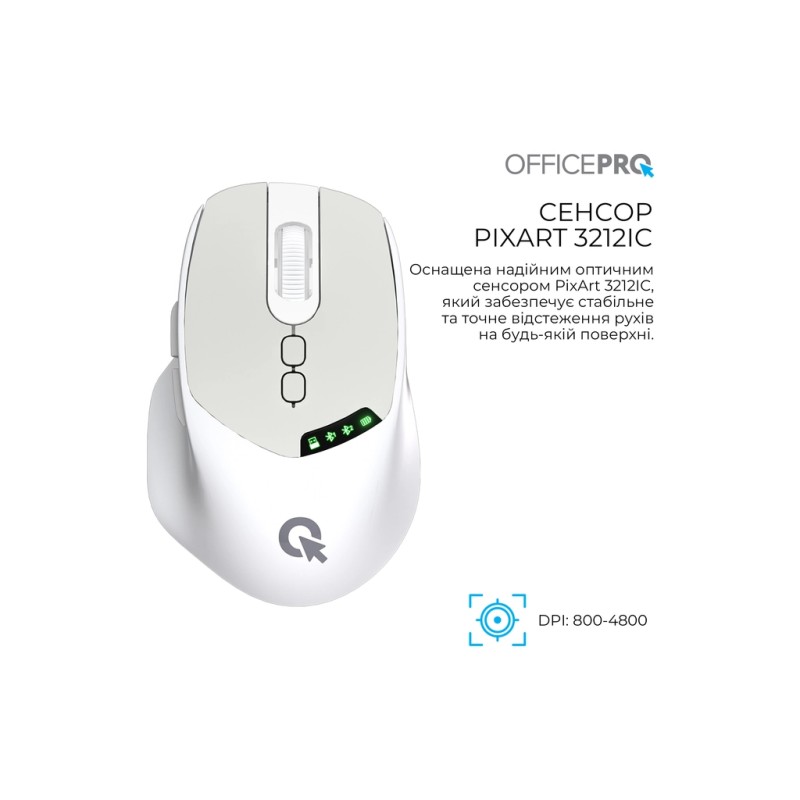 Мышка OfficePro M520W Wireless/Bluetooth White (M520W)