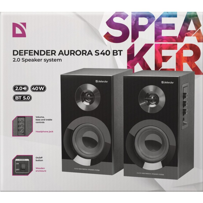 Акустическая система Defender Aurora S40 Bluetooth Black (65240)