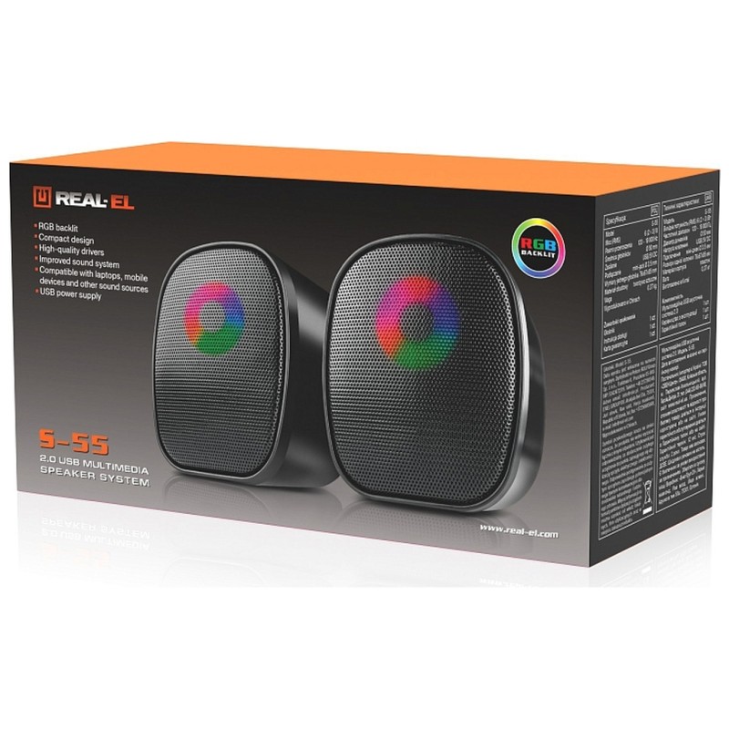 Акустическая система REAL-EL S-55 Black (EL121100014)