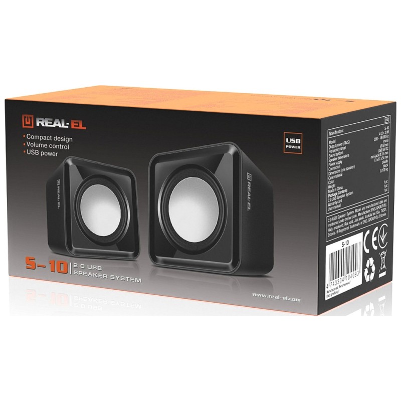 Акустическая система REAL-EL S-10 USB Black (EL121100020)