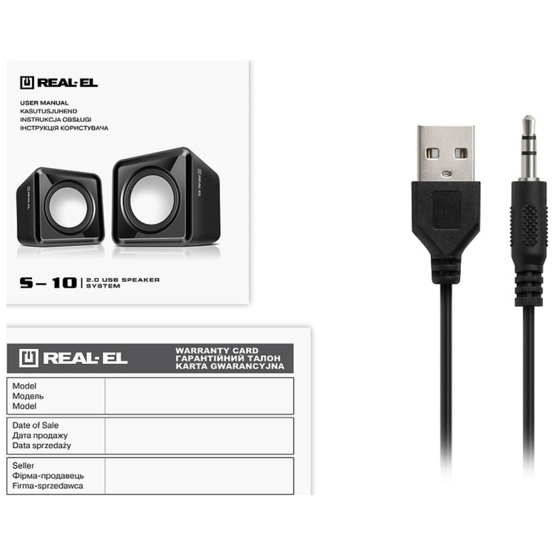 Акустическая система REAL-EL S-10 USB Black (EL121100020)