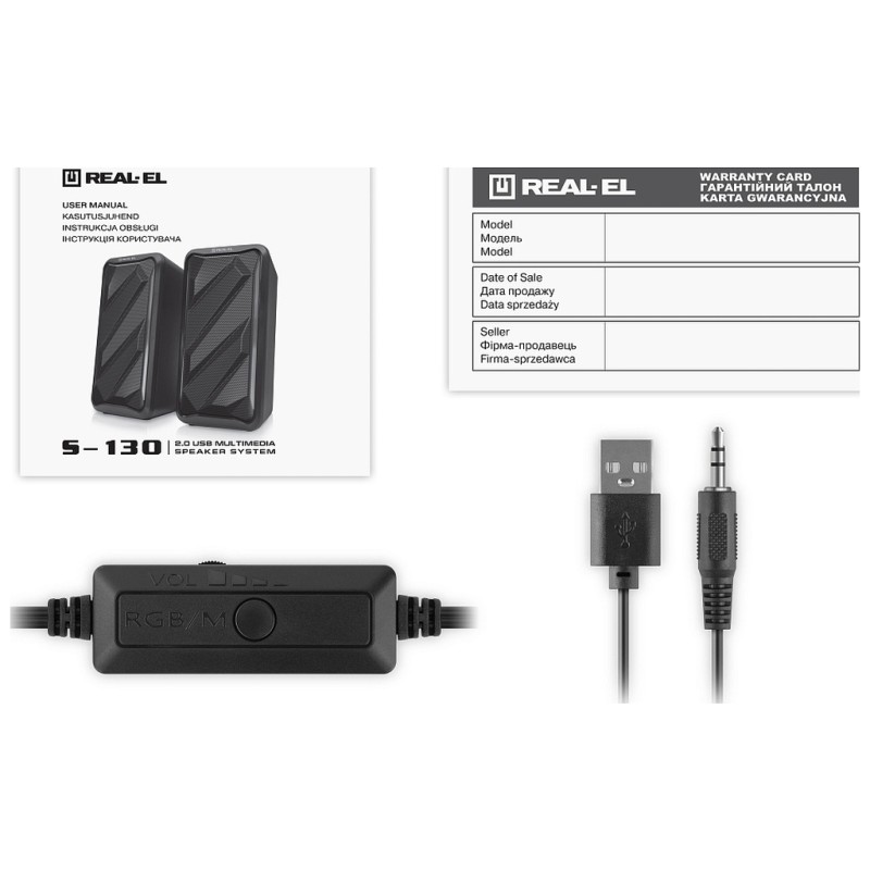 Акустична система REAL-EL S-130 USB Black (EL121100018)