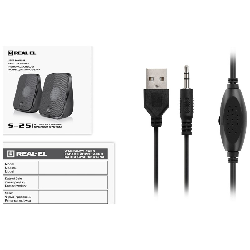 Акустическая система REAL-EL S-25 USB Black (EL121100022)