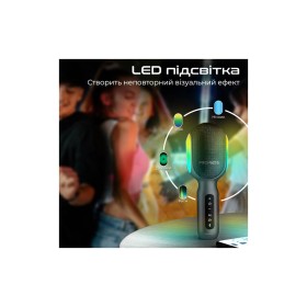 Микрофон Promate VocalMic Bluetooth 2 x AUX LED Black (vocalmic.black)