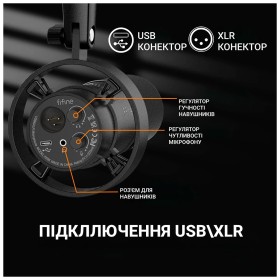 Микрофон Fifine T688 USB/XLR Black (T688)
