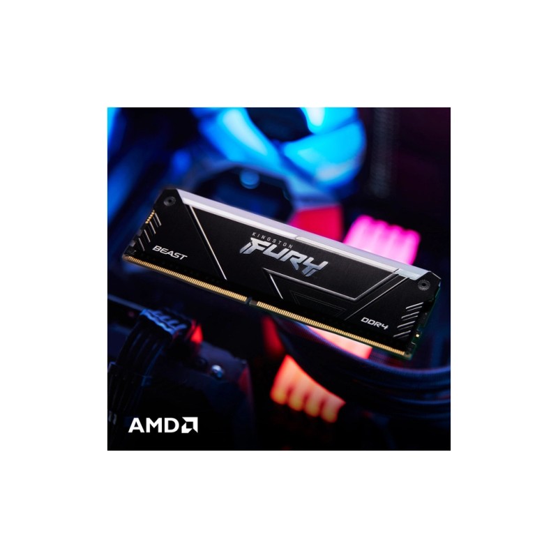 Модуль памяти для компьютера DDR4 32GB (2x16GB) 3200 MHz Beast RGB Black Kingston Fury (ex.HyperX) (KF432C16BB12AK2/32WP)