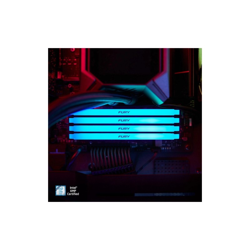 Модуль памяти для компьютера DDR4 32GB (2x16GB) 3200 MHz Beast RGB Black Kingston Fury (ex.HyperX) (KF432C16BB12AK2/32WP)