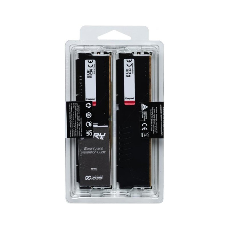 Модуль памяти для компьютера DDR5 64GB (2x32GB) 5600 MHz Fury Beast Black Kingston Fury (ex.HyperX) (KF556C36BBE2K2-64)