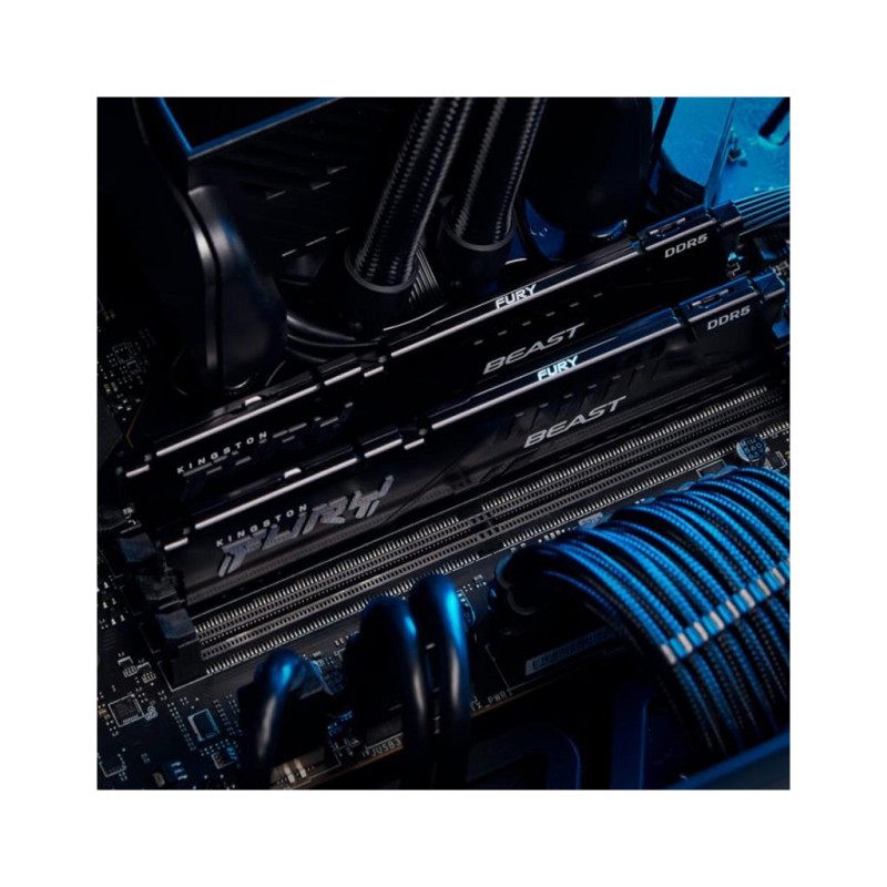 Модуль памяти для компьютера DDR5 64GB (2x32GB) 5600 MHz Fury Beast Black Kingston Fury (ex.HyperX) (KF556C36BBE2K2-64)
