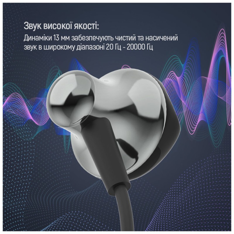 Наушники ColorWay Slim 3.5 mm Wired Earphone Blast 1 Black (CW-WD01BK)