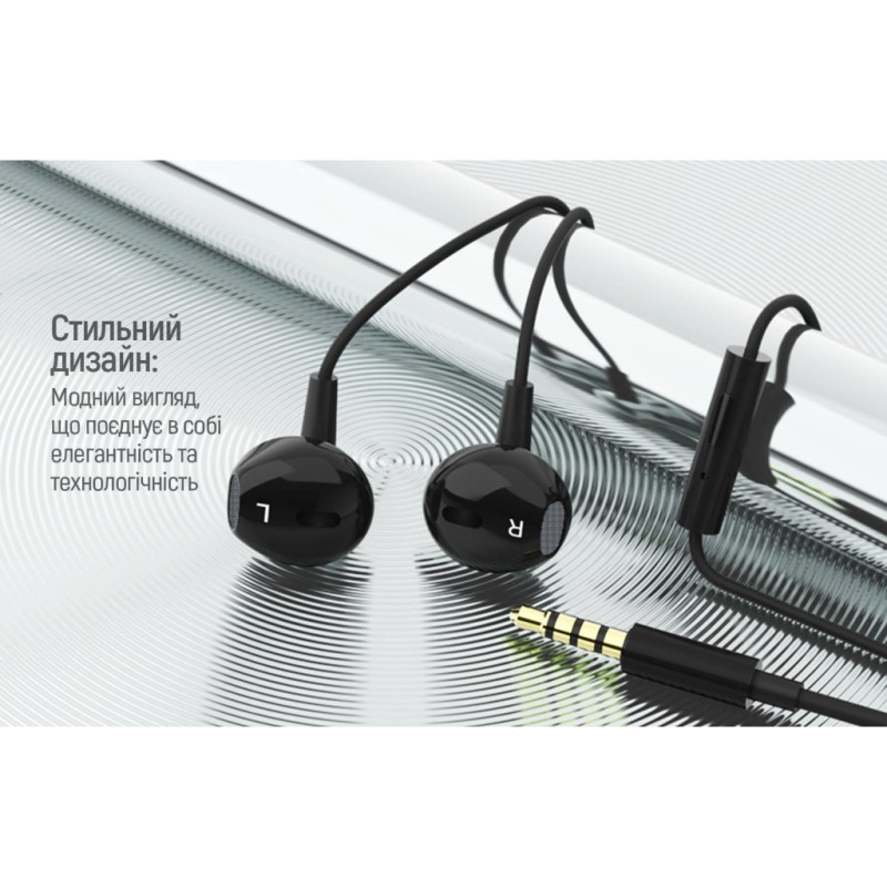 Наушники ColorWay Slim 3.5 mm Wired Earphone Blast 1 Black (CW-WD01BK)