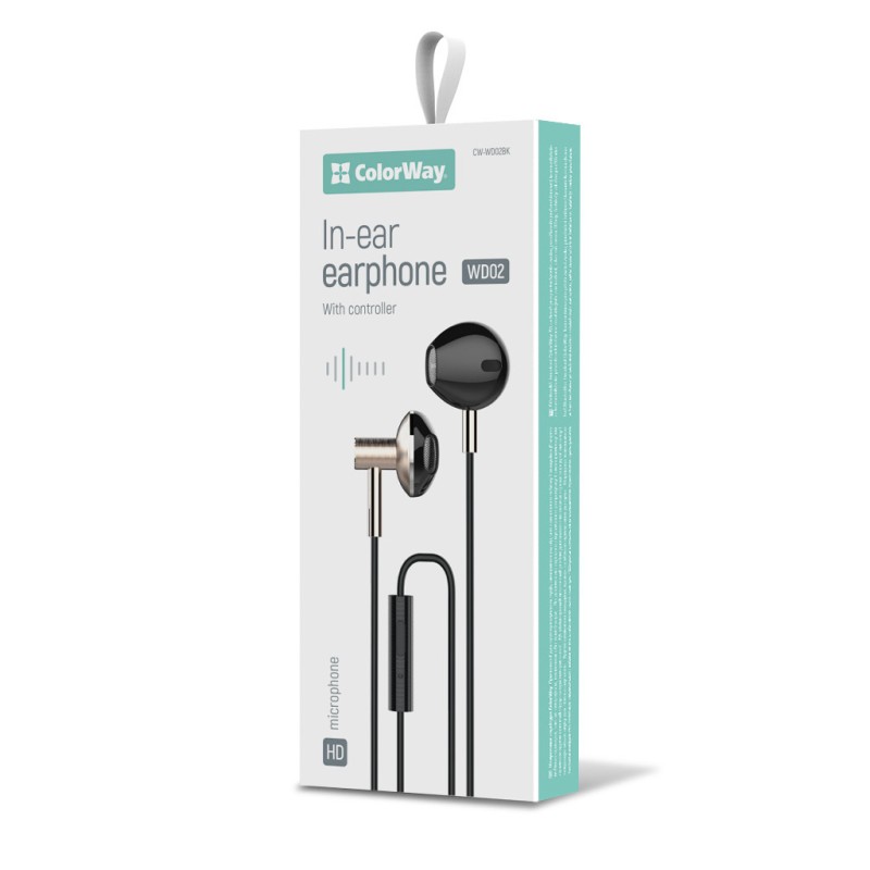 Наушники ColorWay Slim 3.5 mm Wired Earphone Blast 2 Black (CW-WD02BK)