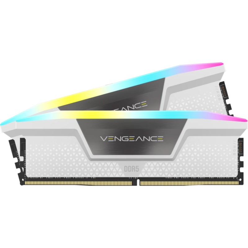 Модуль памяти для компьютера DDR5 32GB (2x16GB) 6000 MHz Vengeance RGB White Corsair (CMH32GX5M2E6000Z36W)