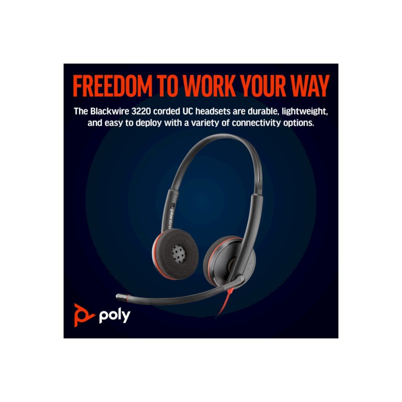 Наушники Poly Blackwire 3220 USB-A/C (8X228AA)
