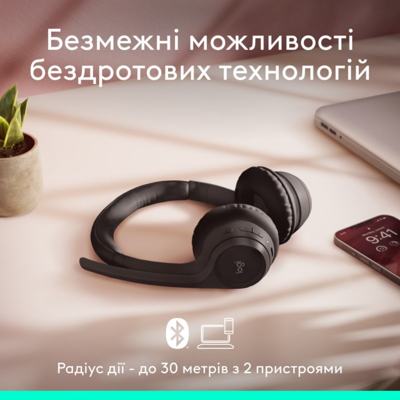 Наушники Logitech Zone 300 Bluetooth Graphite (981-001407)