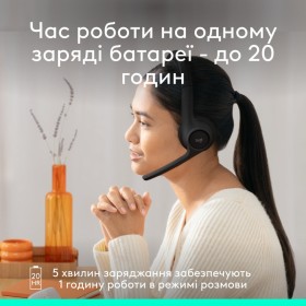 Наушники Logitech Zone 300 Bluetooth Graphite (981-001407)