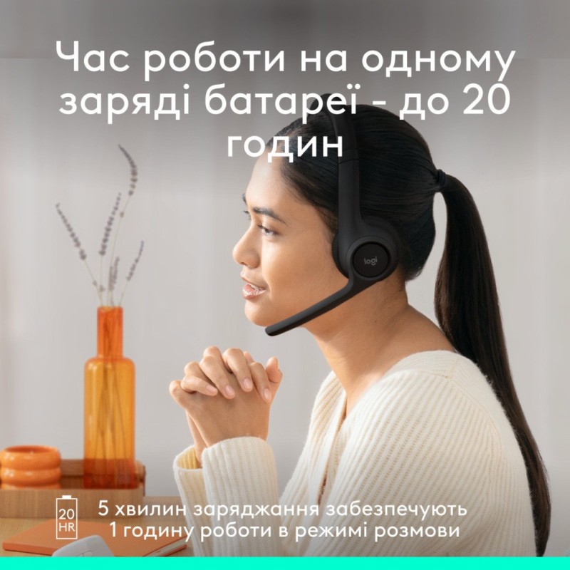 Наушники Logitech Zone 300 Bluetooth Graphite (981-001407)