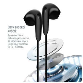 Наушники ColorWay 3.5 mm Wired Earphone Sound Wave Black (CW-WD04BK)