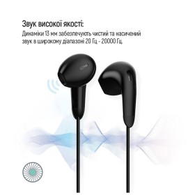Наушники ColorWay 3.5 mm Wired Earphone Sound Wave Black (CW-WD04BK)