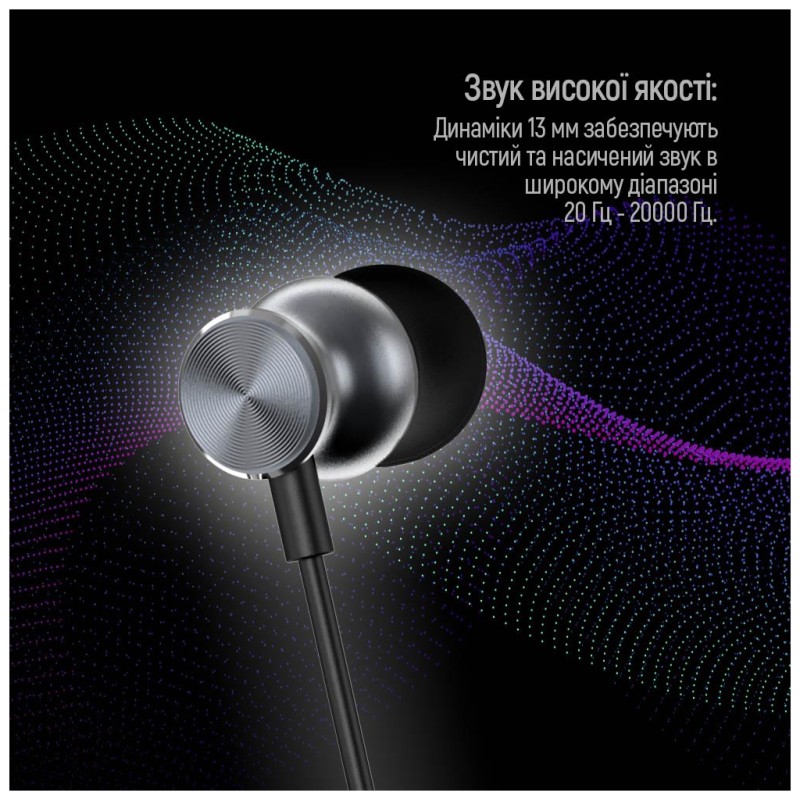 Наушники ColorWay 3.5 mm Wired Earphone UrbanBeat Black (CW-WD03BK)