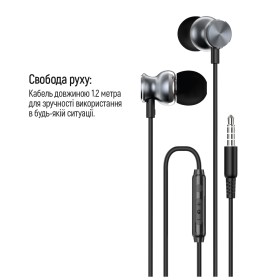 Наушники ColorWay 3.5 mm Wired Earphone UrbanBeat Black (CW-WD03BK)