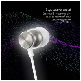 Наушники ColorWay 3.5 mm Wired Earphone UrbanBeat White (CW-WD03WT)