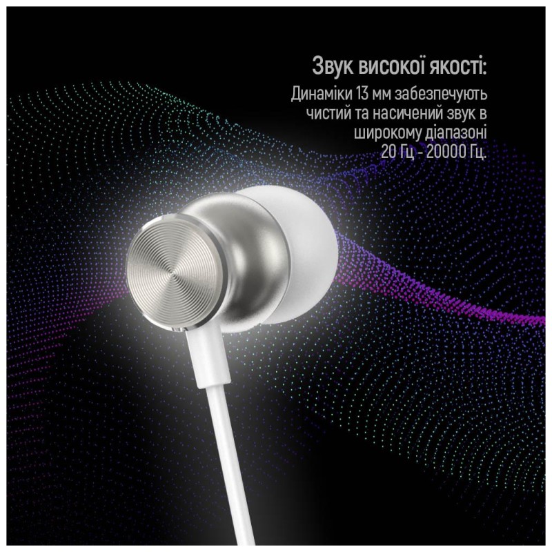 Наушники ColorWay 3.5 mm Wired Earphone UrbanBeat White (CW-WD03WT)