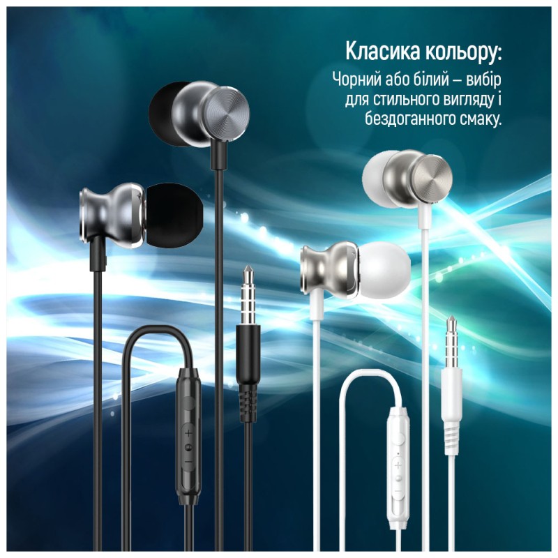 Наушники ColorWay 3.5 mm Wired Earphone UrbanBeat White (CW-WD03WT)