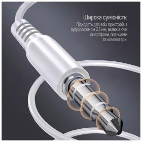 Наушники ColorWay 3.5 mm Wired Earphone UrbanBeat White (CW-WD03WT)