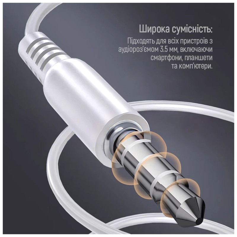 Наушники ColorWay 3.5 mm Wired Earphone UrbanBeat White (CW-WD03WT)