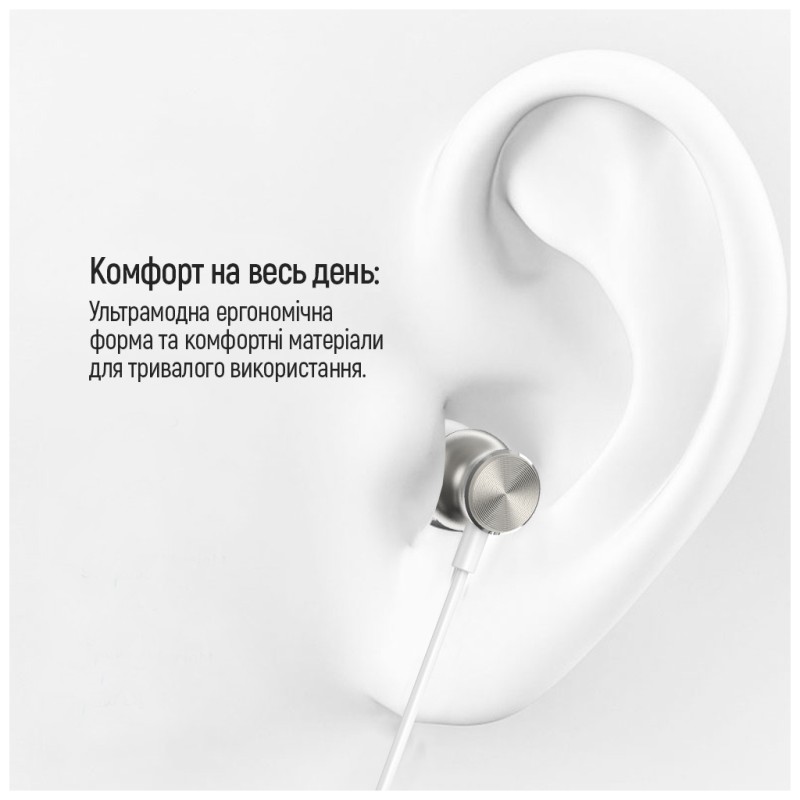 Наушники ColorWay 3.5 mm Wired Earphone UrbanBeat White (CW-WD03WT)