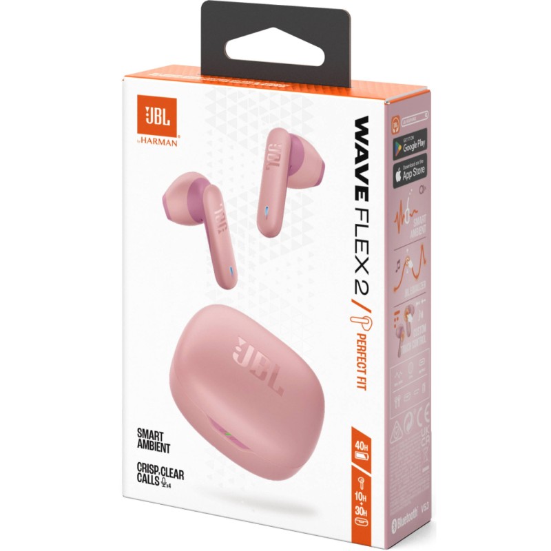 Наушники JBL Wave Flex 2 Pink (JBLWFLEX2PIK)