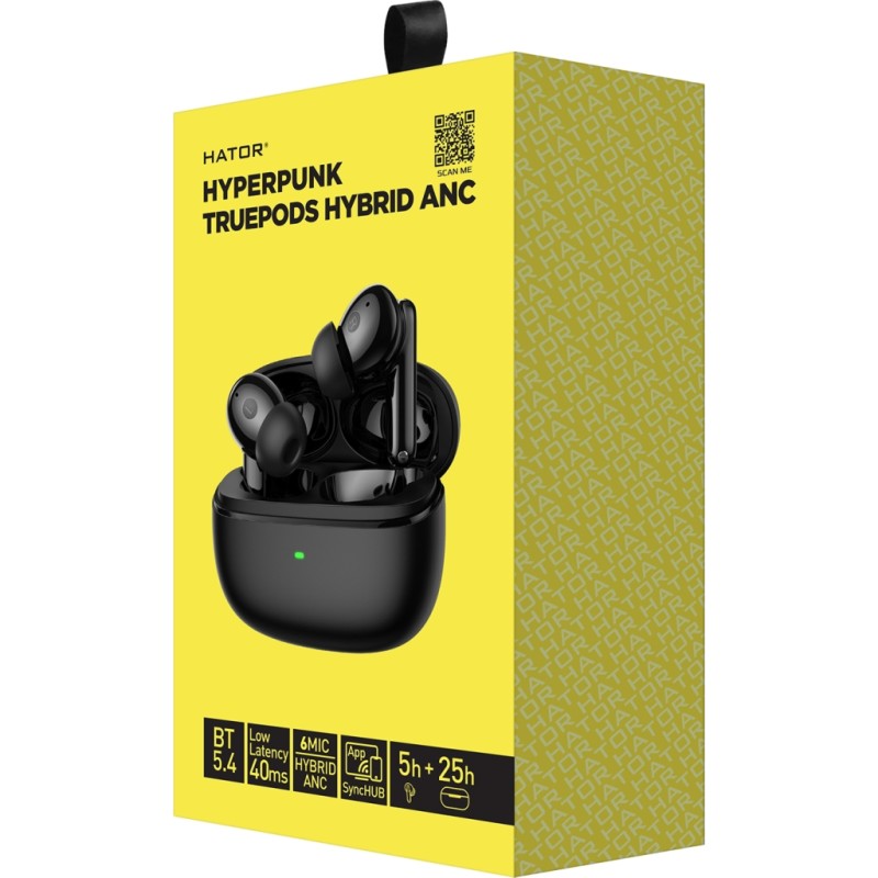 Наушники Hator Truepods Hybrid ANC Black (HTA431)