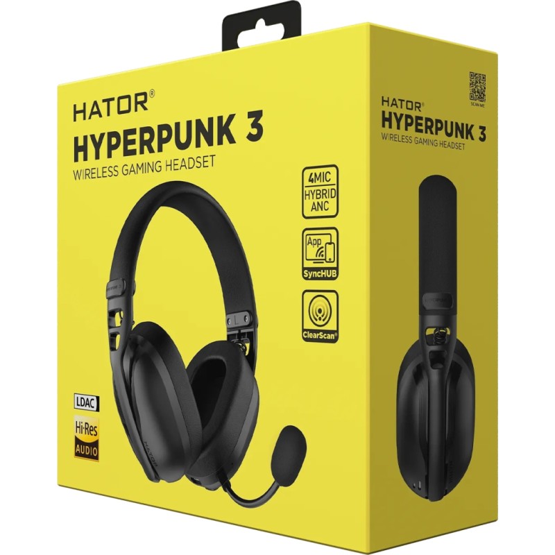 Навушники Hator Hyреrpunk 3 Wireless Hi-Res SyncHUB connection Black (ESH15)