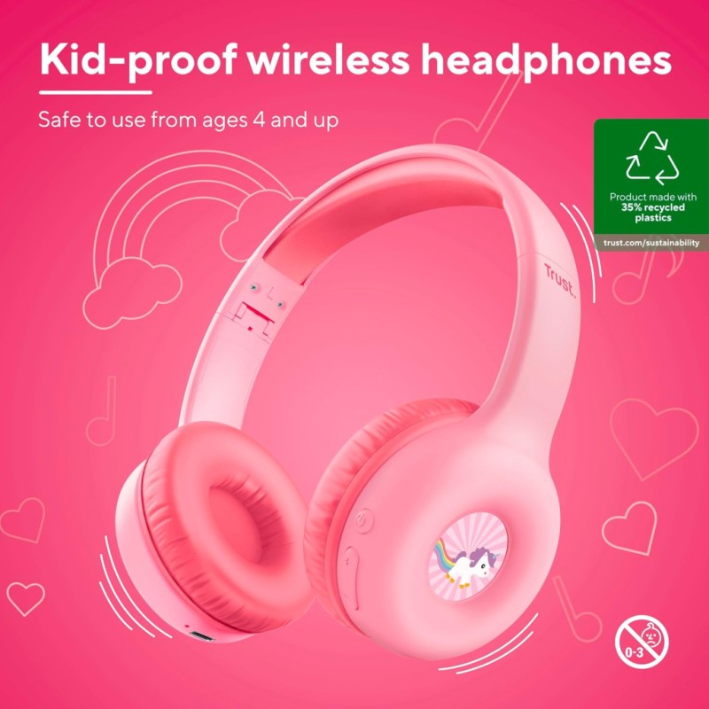 Наушники Trust Nouna Kids Wireless Pink (25274)