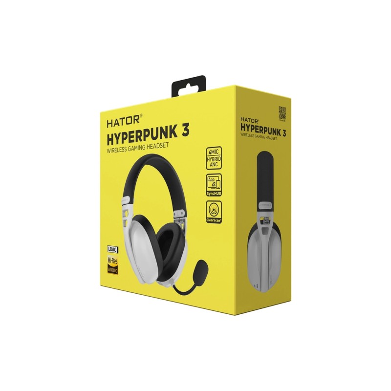 Наушники Hator Hyperpunk 3 Wireless Hi-Res SyncHUB connection White (ESH16)