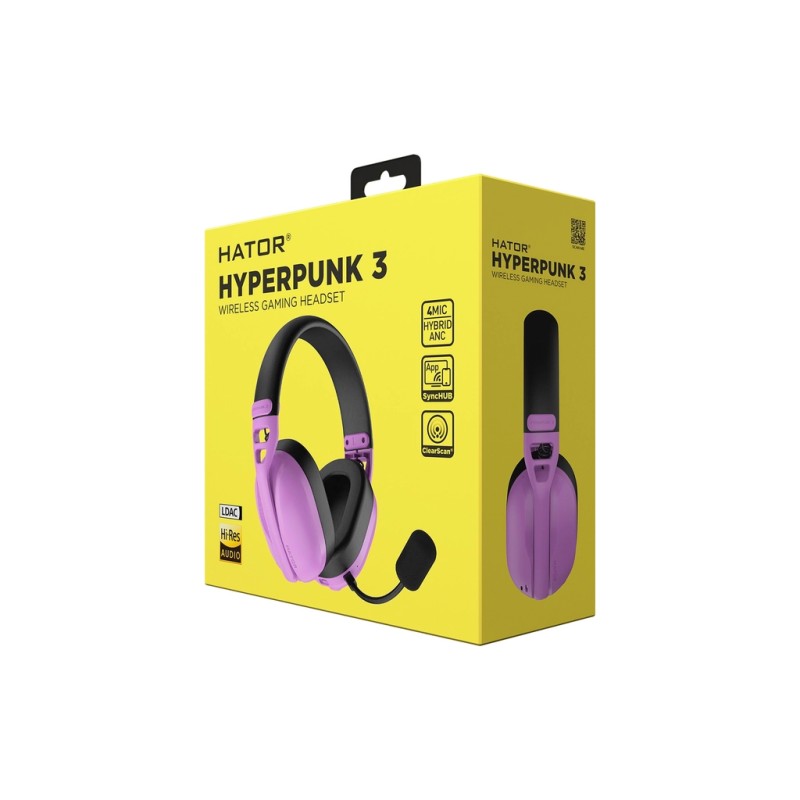 Наушники Hator Hyperpunk 3 Wireless Hi-Res SyncHUB connection Cyber Violet (ESH19)