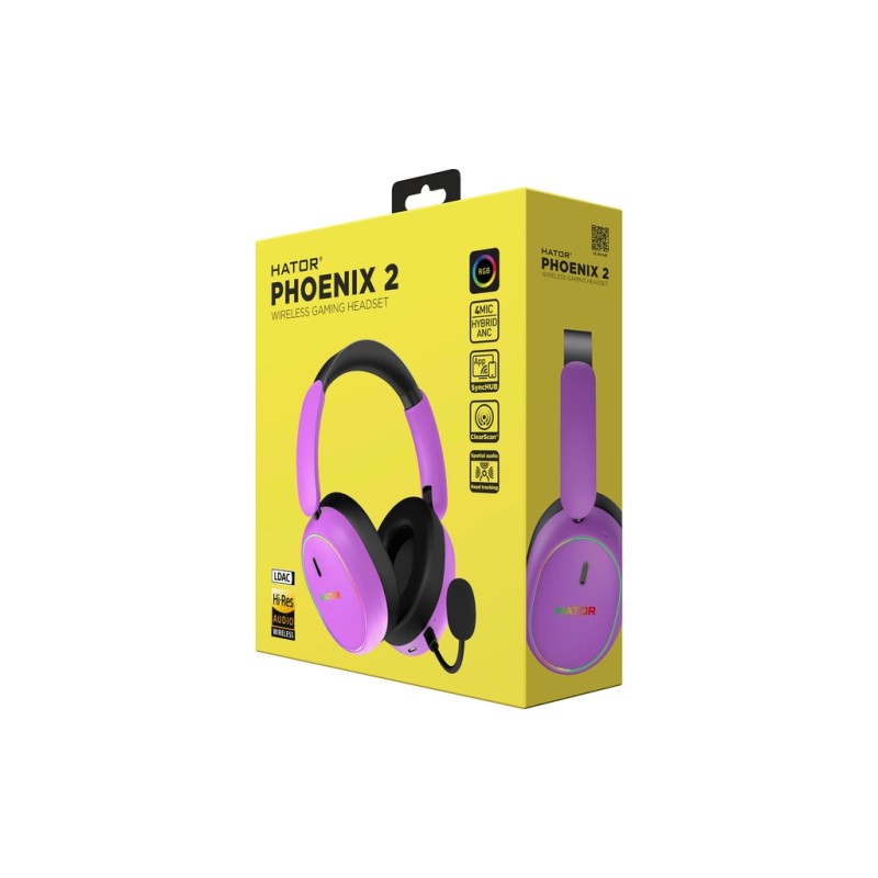 Навушники Hator Phoenix 2 Wireless Hi-Res SyncHUB Cyber Violet (ESH42)