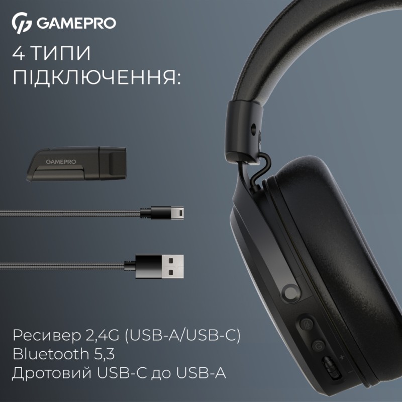 Наушники GamePro Asgard Freya Pro Wireless Black (HSW201B)