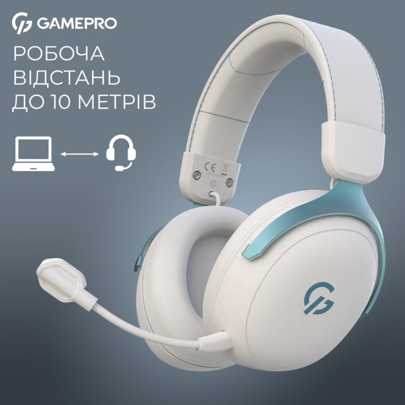 Наушники GamePro Asgard Freya Pro Wireless White/Blue (HSW201WB)