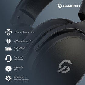 Наушники GamePro Asgard Skadi Wireless Black (HSW191B)